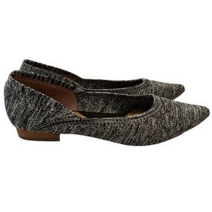 NWOT Caslon Larisa Knit Pointed Flats Black Gray Charcoal